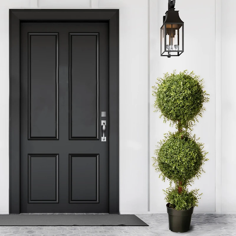 4ft. Mini Tea Leaf Two-Ball Topiary