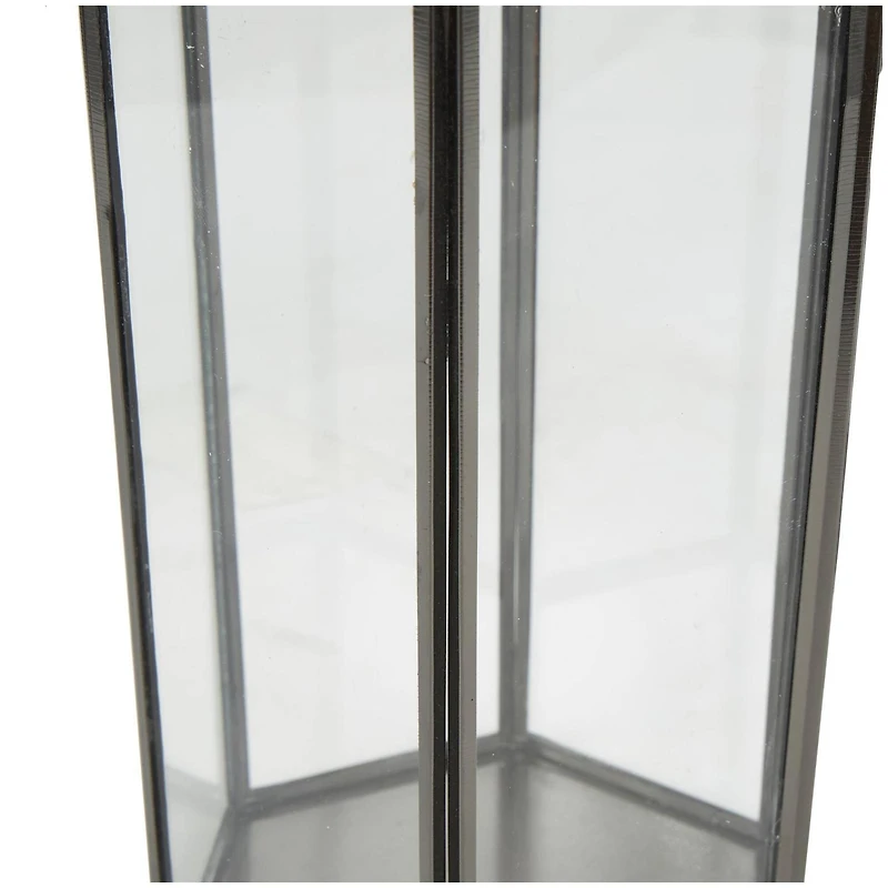 CosmoLiving by Cosmopolitan Clear Hexagon Metal Candle Lantern Set
