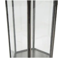 CosmoLiving by Cosmopolitan Clear Hexagon Metal Candle Lantern Set