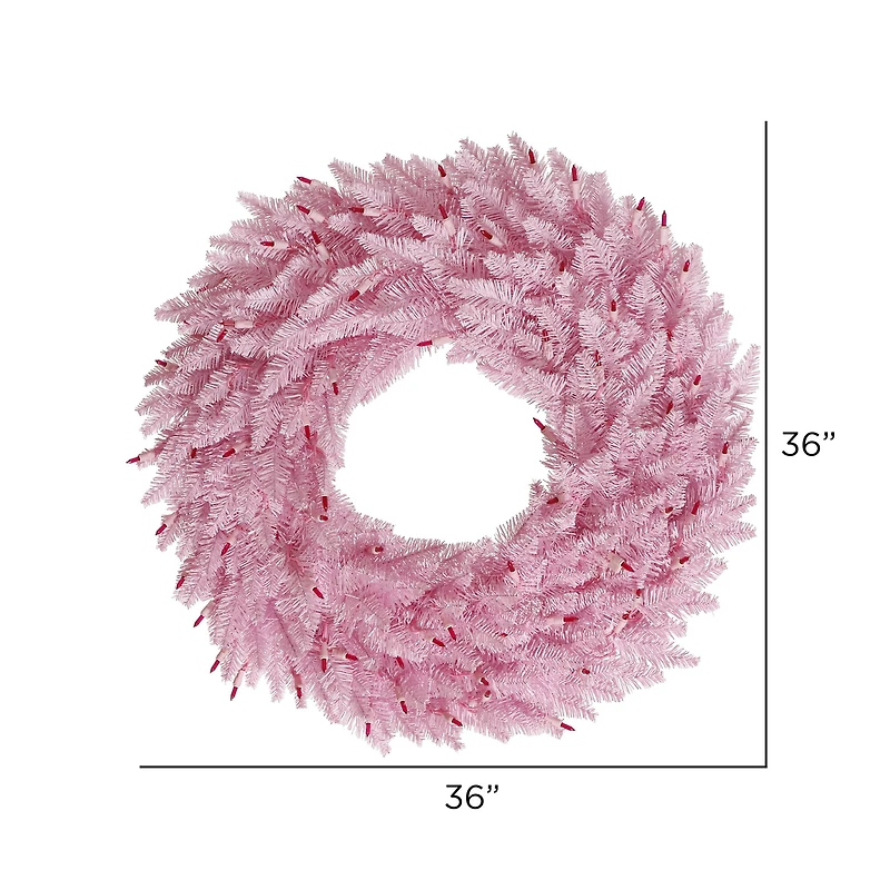 36" Pink Fir Wreath