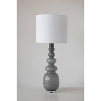 Hello Honey® 41" Glass Floor/Table Lamp with White Linen Shade