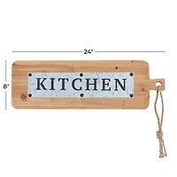 Brown Fir Modern Farmhouse Wall Decor, 8" x 24" x 1"