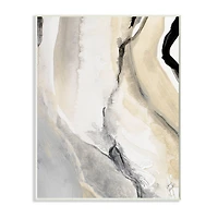 Stupell Industries Abstract Paint Strokes Fluid Beige Movement Wood Wall Plaque