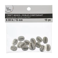 12 Packs: 15 ct. (180 total) Silver Metal Word Beads, 18mm by Bead Landing™