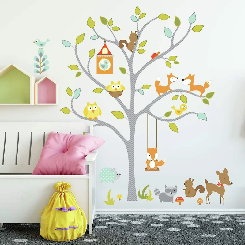 RoomMates Woodland Fox & Friends Tree Peel & Stick Wall Decals