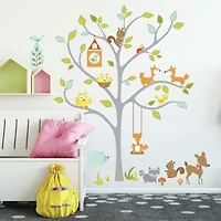 RoomMates Woodland Fox & Friends Tree Peel & Stick Wall Decals