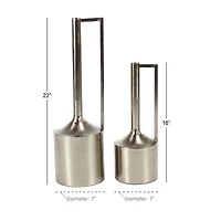 Silver Metal Glam Vase Set