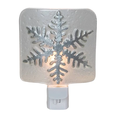 Silver Snowflake Glass Christmas Night Light