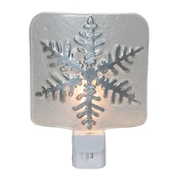 Silver Snowflake Glass Christmas Night Light