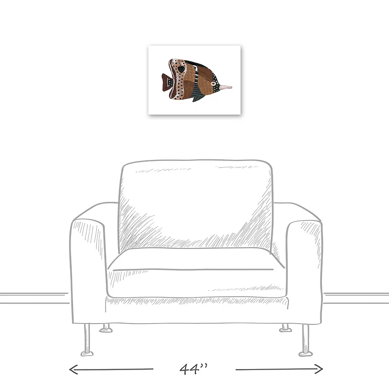 Neutral Fish With Pointy Nose 16" x 12" Canvas Wall Art