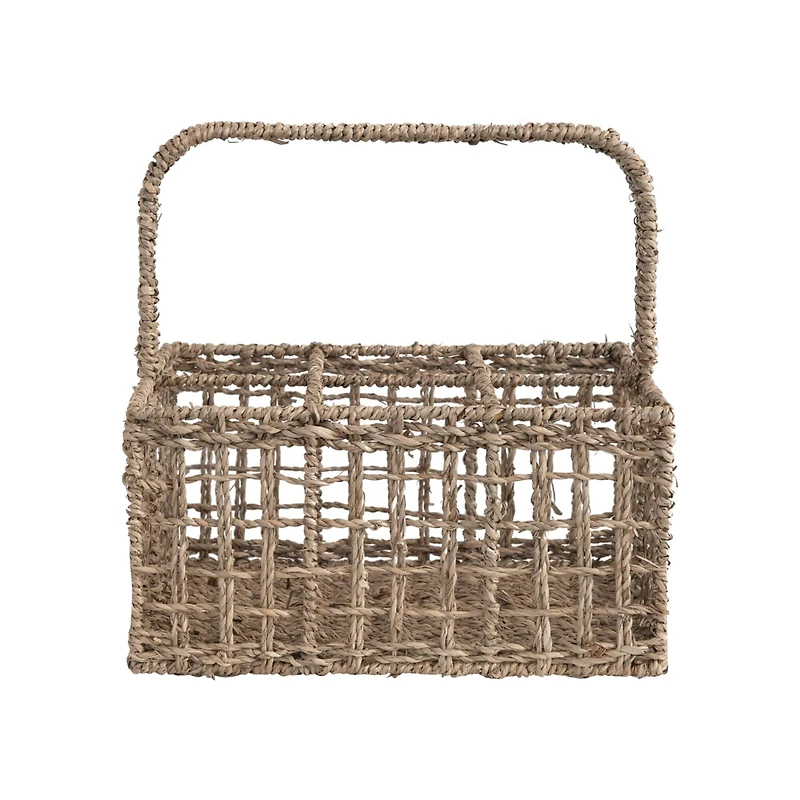 Hello Honey® Natural Handwoven Seagrass 6 Section Caddy with Handle