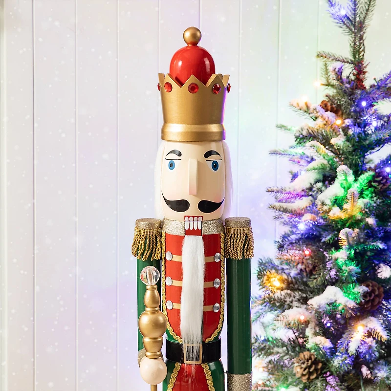 Glitzhome® 42" Wooden Christmas King Nutcracker