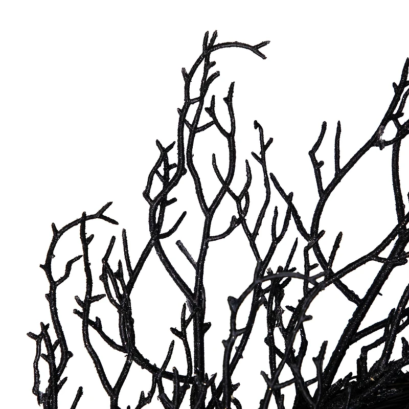 24" Black Halloween Twig Wreath