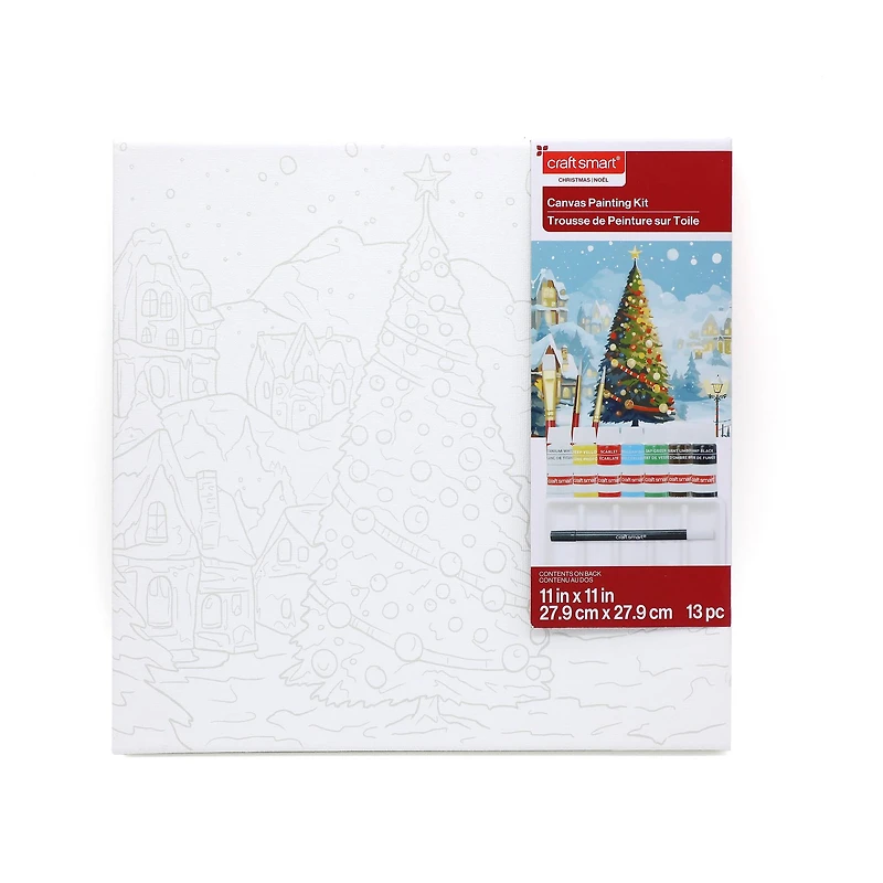 11" x 11" Festive Tree Canvas Painting Kit by Artist's Loft™