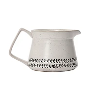 Hello Honey® 16oz. White & Black Debossed Pattern Reactive Glaze Stoneware Creamer