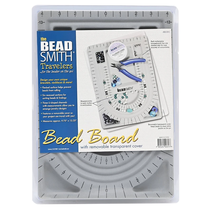 The Beadsmith® Travelers Bead Board With Lid, 9.75" x 13.25"