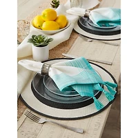 DII® Antique Striped Turquoise Tassel Napkins, 6ct.