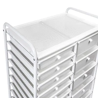 Honey Can Do White 15-Drawer Metal Rolling Storage Cart