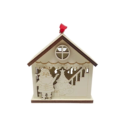 3.75" Unfinished Santa Claus House DIY LED Wood Ornament by Make Market®