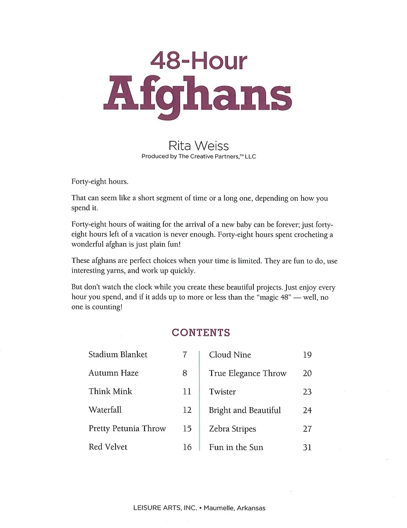 Leisure Arts® Crochet 48-Hour Afghans Book