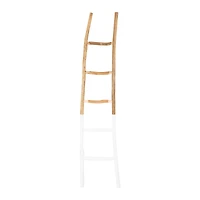 Hello Honey® 6ft. Natural & White Boho Wood Decorative Blanket Ladder