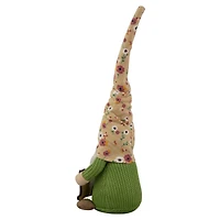 16" Yellow Floral Springtime Gnome with Message Board