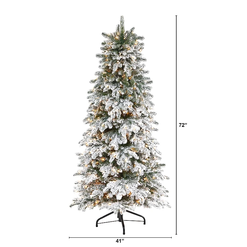 6ft. Pre-Lit North Carolina Fir Artificial Christmas Tree, White Lights