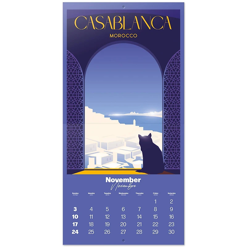 TF Publishing 2024 Travel Bilingual Wall Calendar