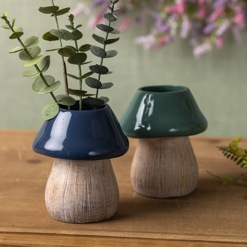 5.5" Garden Mushroom Planter Set