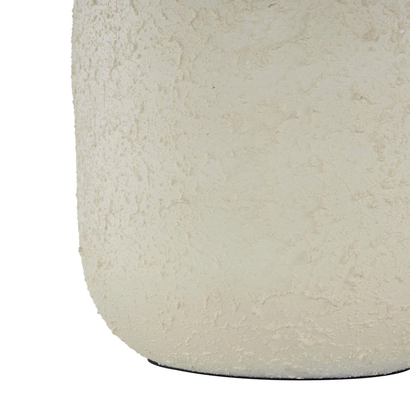 Cream Minimalistic Distressed Textured Metal Vase Set