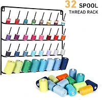 NEX™ Black 32-Spool Wall-Mounted Metal Sewing Thread Rack