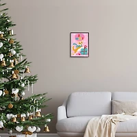 Stupell Industries Be Merry Smiling Puppy Gift Framed Giclee Art