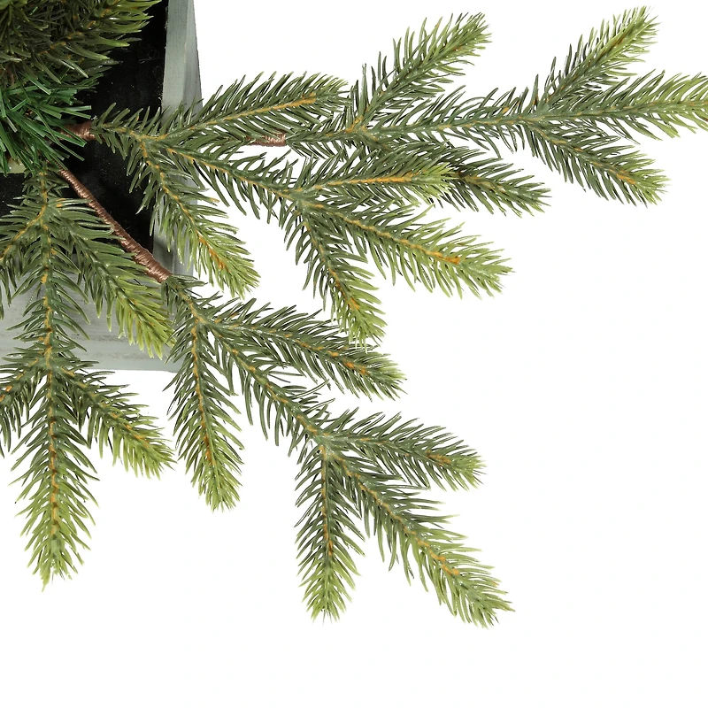 2.5ft. Pre-Lit Fraser Fir Artifical Christmas Tree in Wooden Pot, Warm White LED Lights