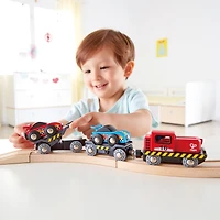Hape Race Car Transporter Loading & Towing Playset