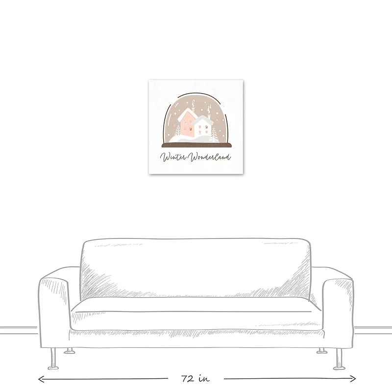 Winter Wonderland Snow Globe 24x24 Canvas Wall Art