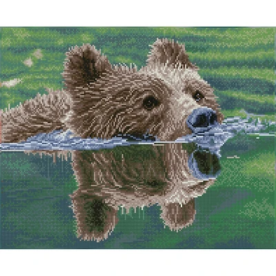 Diamond Dotz® Intermediate Grizzly Swim Diamond Art Painting Kit