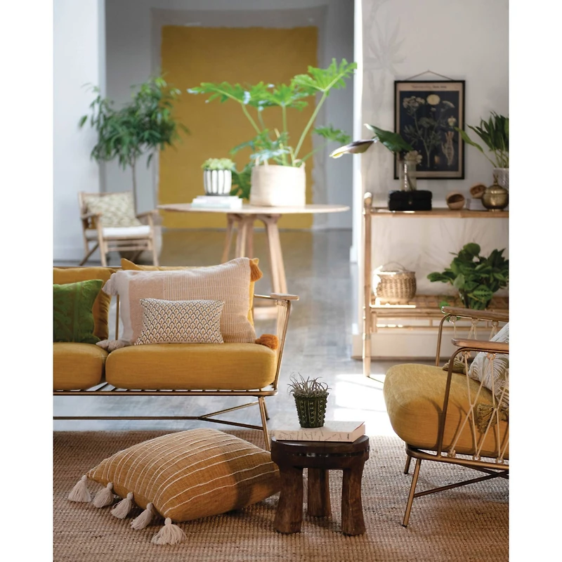 Hello Honey® Mustard Dragonfly Cotton Velvet Pillow