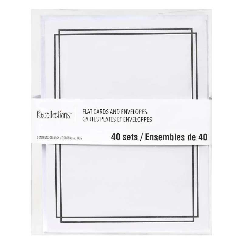 6 Packs: 40 ct. (240 total) 4.25" x 5.5" Black Border Flat Cards & Envelopes by Recollections™