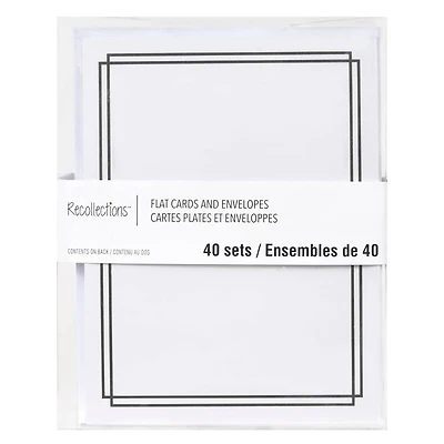 6 Packs: 40 ct. (240 total) 4.25" x 5.5" Black Border Flat Cards & Envelopes by Recollections™