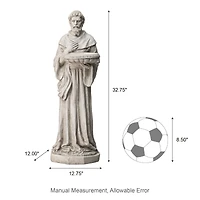 Glitzhome® 32.75" St. Francis Garden Statue with Bird Feeder
