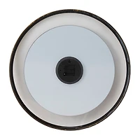 24" Black Metal Wall Clock with Gold Accents