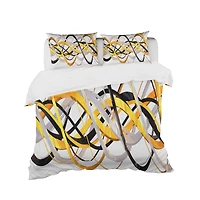 Designart 'Gold and Silver Helix' Modern & Contemporary Bedding Set