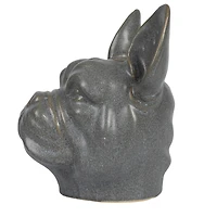 Hello Honey® 8.5" Gray Reactive Glaze Stoneware French Bulldog Head Vase