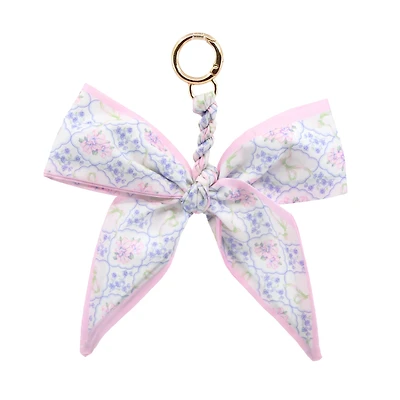 Blue Moon Studio™ Pink Floral Print Bow Bag Charm