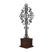 31" Black Iron French Country Cross