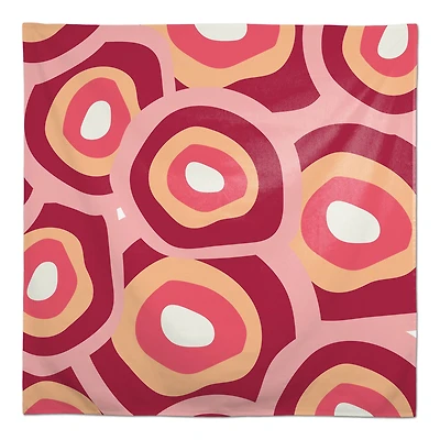 Funky Circles Pattern 58" x 58" Tablecloth