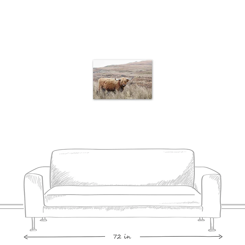 Highland Cow Landscape 24" x 16" Canvas Wall Art