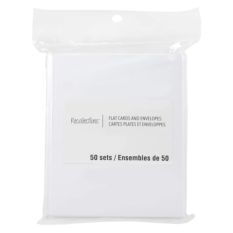 12 Packs: 50 ct. (600 total) 4.25" x 5.5" White Flat Cards & Envelopes by Recollections™
