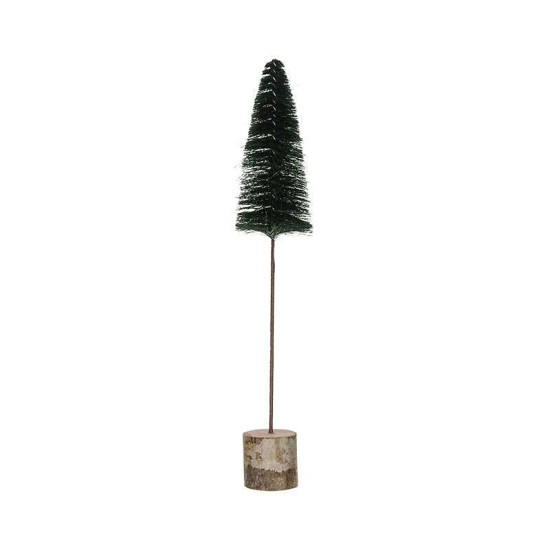 Hello Honey® 15" Green Sisal Bottle Brush Tree with Wood Base & Glitter Stars