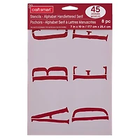 Alphabet Handlettered Serif Stencils, 7" x 10" by Craft Smart®